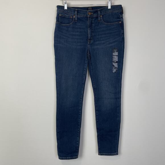 J. Crew Factory 9" mid-rise skinny jean in signature stretch 30 CB396 Navy - Picture 2 of 12